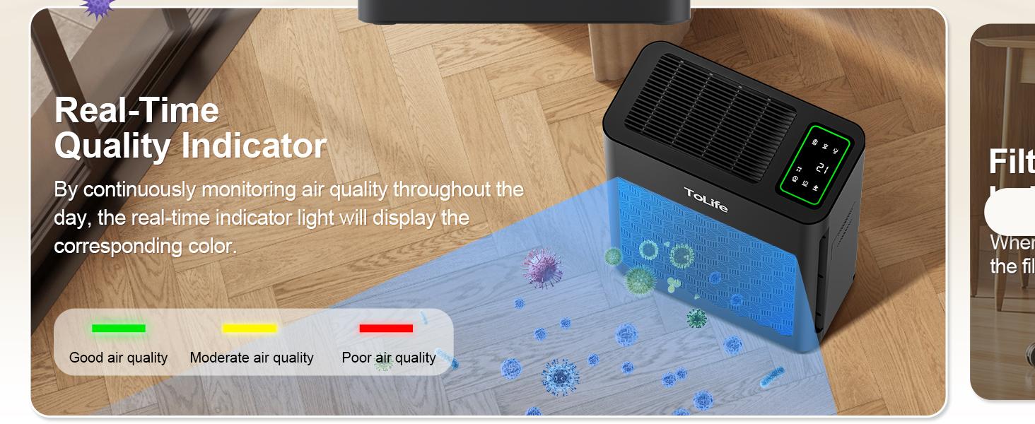 ToLife NEW K2 Air Purifier – Pure HEPA Power for 1095 Ft² Rooms | Smart Auto Mode, PM2.5 Display & Timer | Removes Smoke, Pet Hair & Dust Fast ToLife NEW K2 Air Purifier – Pure HEPA Power for 1095 Ft² Rooms | Smart Auto Mode, PM2.5 Display & Timer | Removes Smoke, Pet Hair & Dust Fast