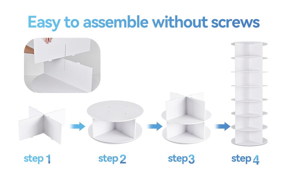 WGCTEK 360° Rotating 7-Tiers Organizer Shoe Rack, Fits 24-28 Pairs of Shoes, Spinning and Revolving Round Shoe Rack, for Entryway Living Room Hallway