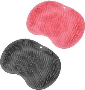 Shower Foot Scrubber Mat Back Washer Exfoliating Bath Wash Pad Wall Mounted Slip Suction Cups for Use in Cleaner Men and Women