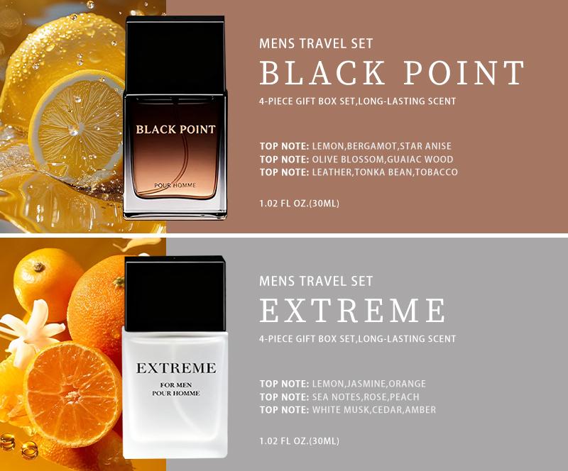 Men's Travel Set - 4-Piece Set Eau De Toilette Spray Gift Box with Long Lasting Fragrance - Perfect for Holidays, Dating, Daily Life & Parties - 1.02 Fl Oz Each Bottle