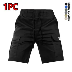 Men’s quick-dry breathable drawstring elastic-waist shorts, regular fit casual comfortable pocket shorts, suitable for summer wear, men’s everyday bottoms