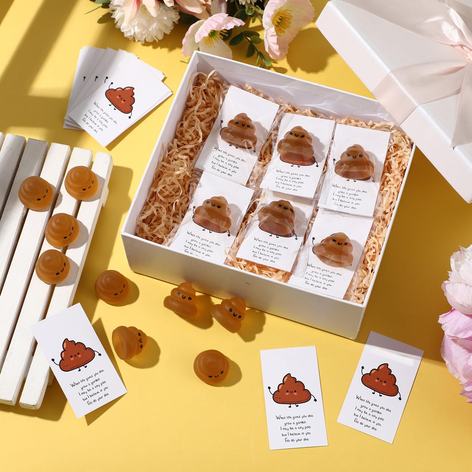 30 Pcs Easter Mini Poop Stress Balls Gifts Bulk with Inspirational Card  Emotional Luminous Stress Relief Cute Inspirational Squeeze Ball for Coworker Nurse Friend Christmas Stress Balls Funny Employee Appreciation Gifts Kawaii Squishies Handmade Taba Squ