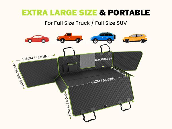 Pecute Pet Car Seat Cover Waterproof Dog Backseat Hammock with Mesh Window & Storage Pocket, 600D Non-Slip for Car/Truck, Easy to Install Washable