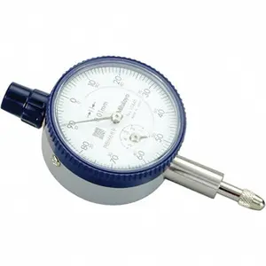 Mitutoyo Dial Drop Indicator for Car Repair, 0-100 Dial Reading, Flat Back, Revolution Counter, Green Limit Markers, Plastic Case Included, 1044AB Automotive Diagnostic Tool, No