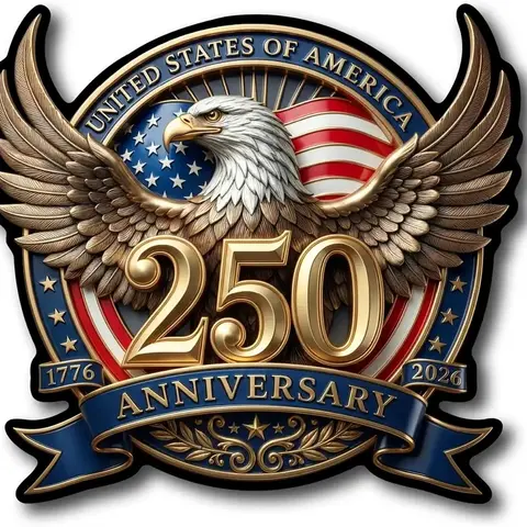 2PCS 250th Anniversary USA Car Decal Sticker  Patriotic 4th of July Decorations 1776-2026 Vinyl for Car, Truck, Window, Laptop, 250 Years American Independence Bumper Stickers