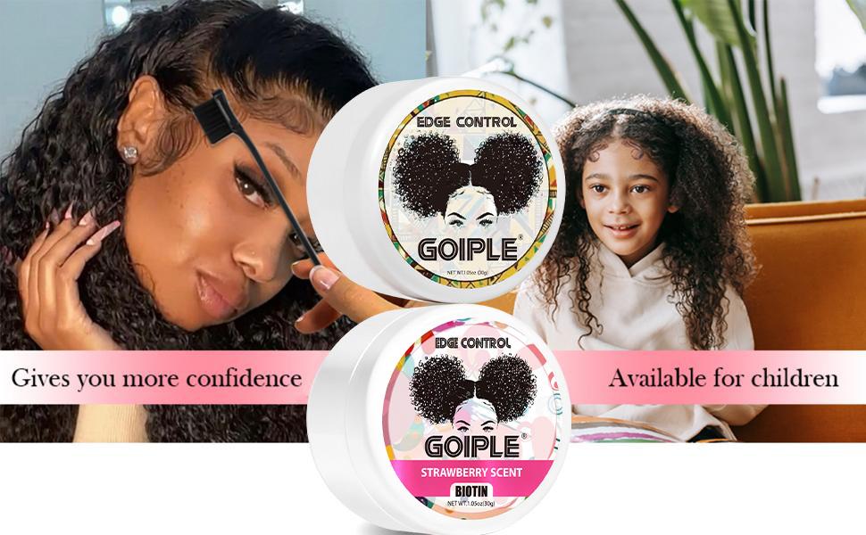 2pcs 30g Edge Control Wax for Women - Strong Hold, Non-Greasy, Smooth Edges, Sweet Strawberry and Pineapple Scents Hair Styling Curly Organic Kinky