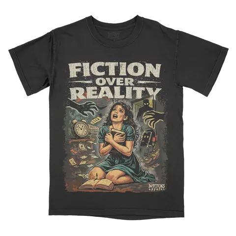 Fiction Over Reality Comfort Colors Unisex T-shirt Gothic Alternative Fashion Booktok Smut Reader Top Tshirt Streetwear Short sleeve Printed Cotton Alt Goth