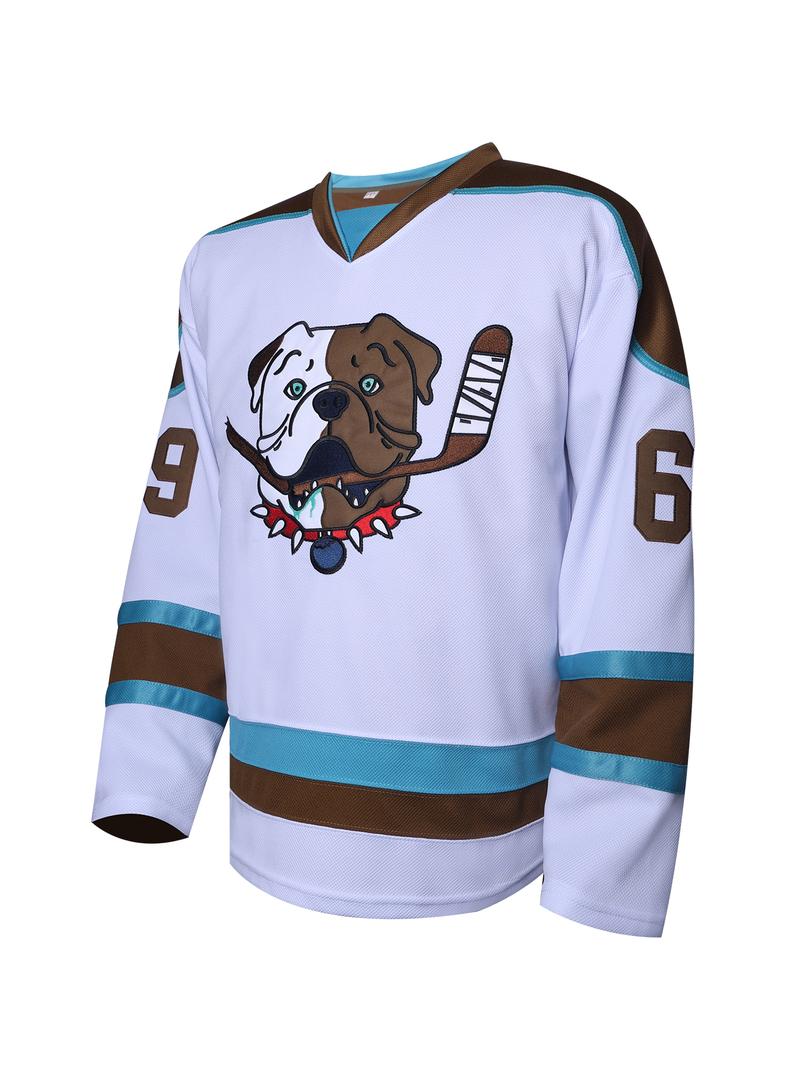 Men'S #69 Shore Sudbury Blueberry Bulldogs Embroidered Hockey Jersey, Breathable And Comfortable, Featuring Patterned Numbers And Names, Suitable for Hockey Men'S #69 Shore Sudbury Blueberry Bulldogs Embroidered Hockey Jersey, Breathable And Comfortable, Featuring Patterned Numbers And Names, Suitable for Hockey