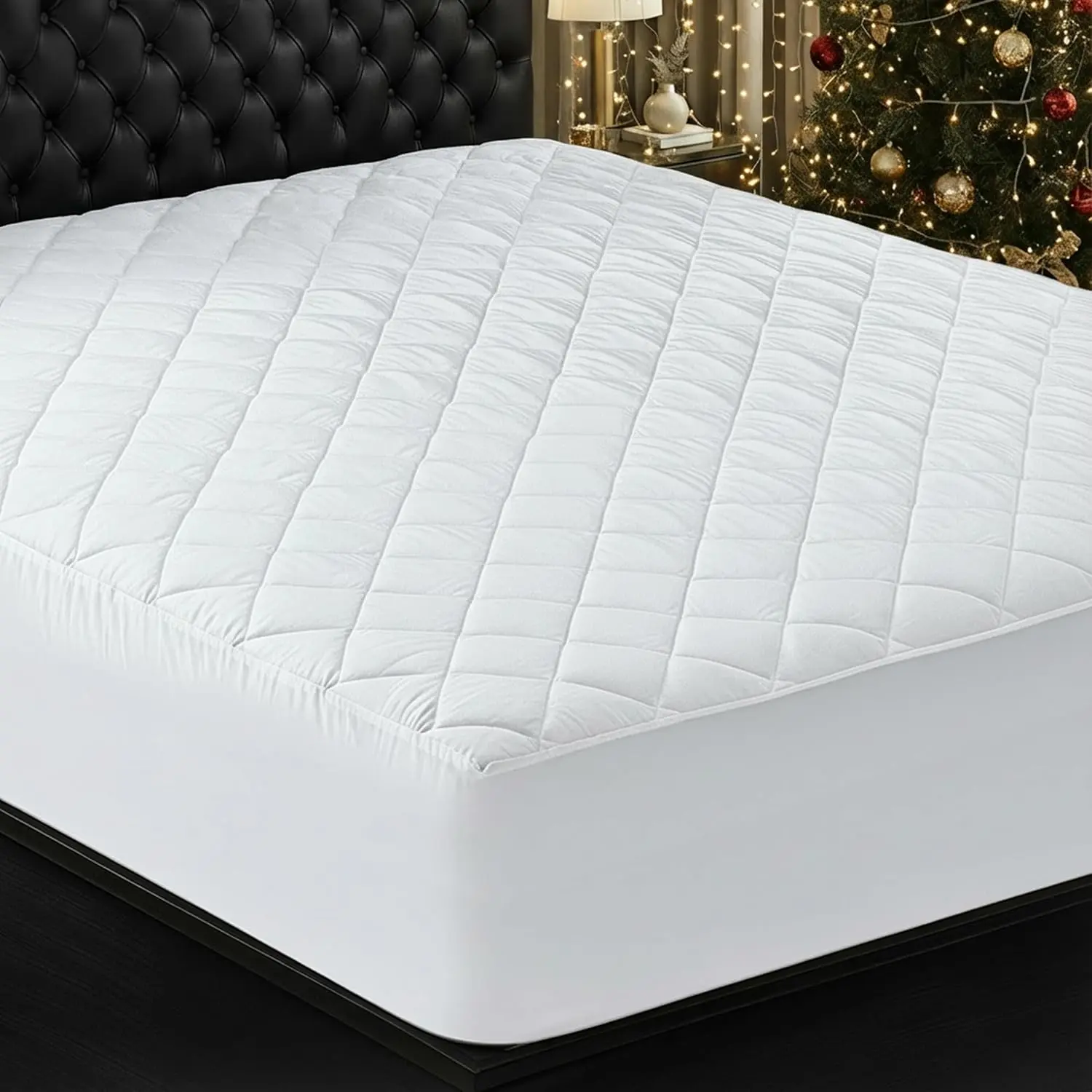 Utopia Bedding Quilted Queen Fitted Mattress Pad - Quilted Mattress Cover, Soft Elastic-Fit Protective Cover with Deep-Stretching, Durable White Polyester Fiberfill, Protective Cover Mattresses