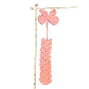 crocheted bookmark with bow tassel