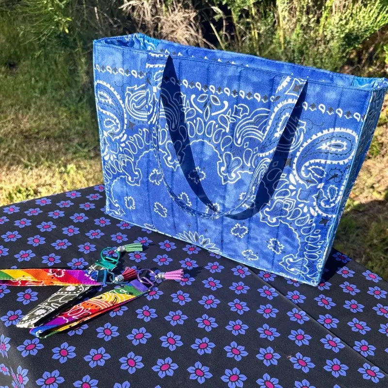 Light blue bandana handbag