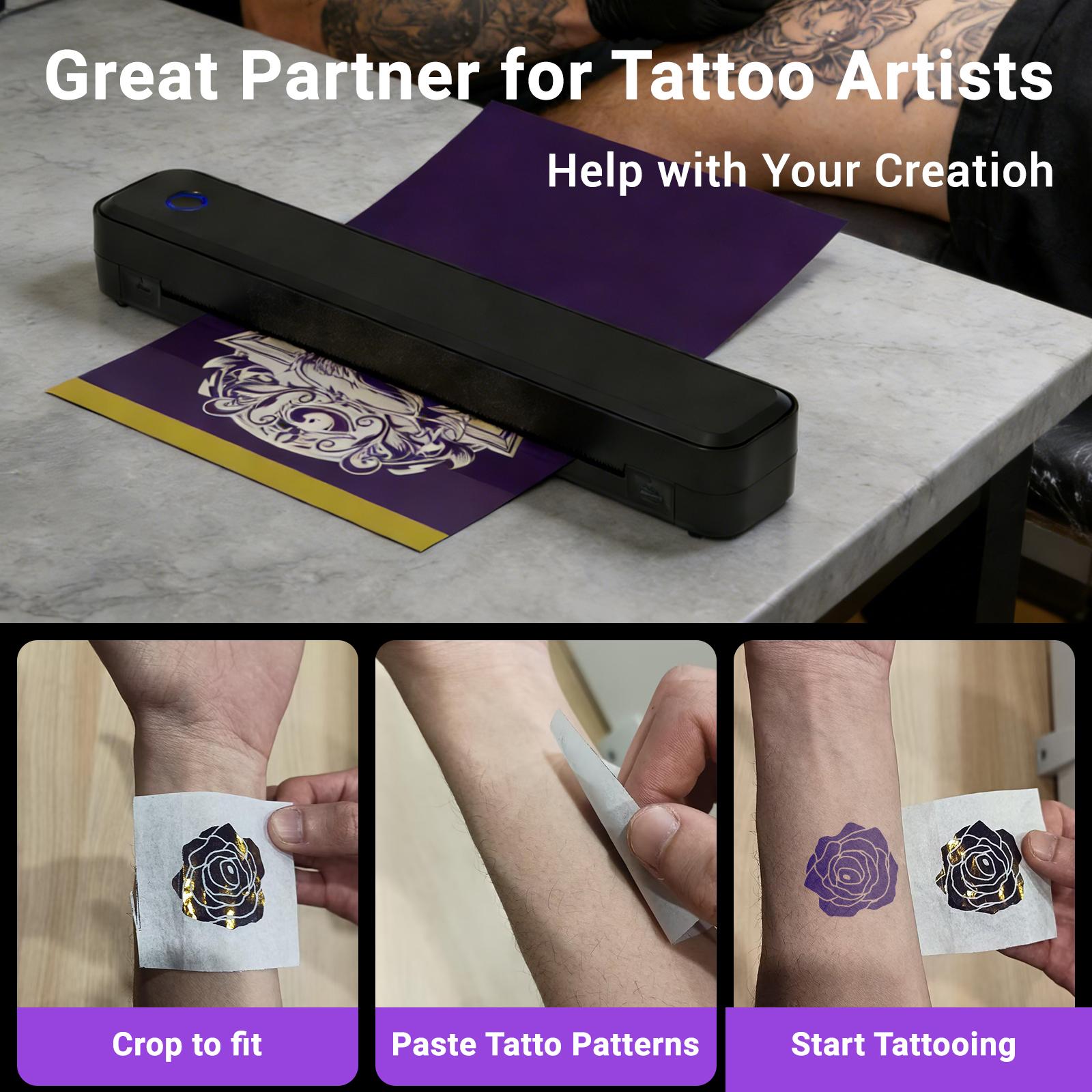 Wireless Bluetooth Tattoo Stencil Printer 2400mAh Battery Portable Thermal Copier Machine for Smartphones & PC Cordless Tattoo Enthusiasts 450g Lightweight Mini Size#TikTokShopHolidayHaul
