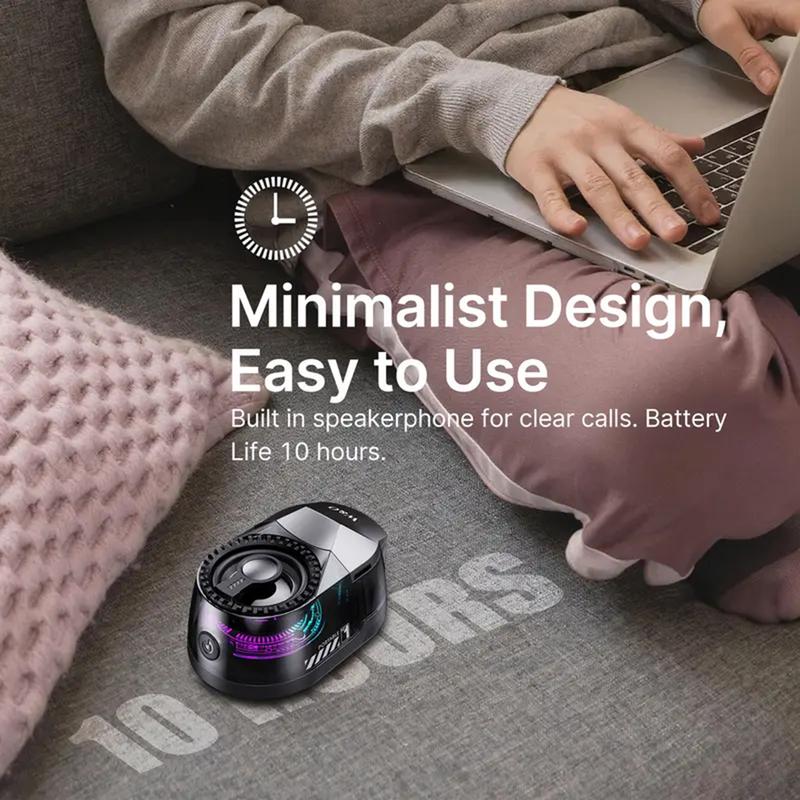 Portable Magnetic Bluetooth Speaker & Wireless Earbuds Combo with RGB Lights, 3-in-1 Travel Gadget, Magnetic Mount Phone Holder for Music Lovers