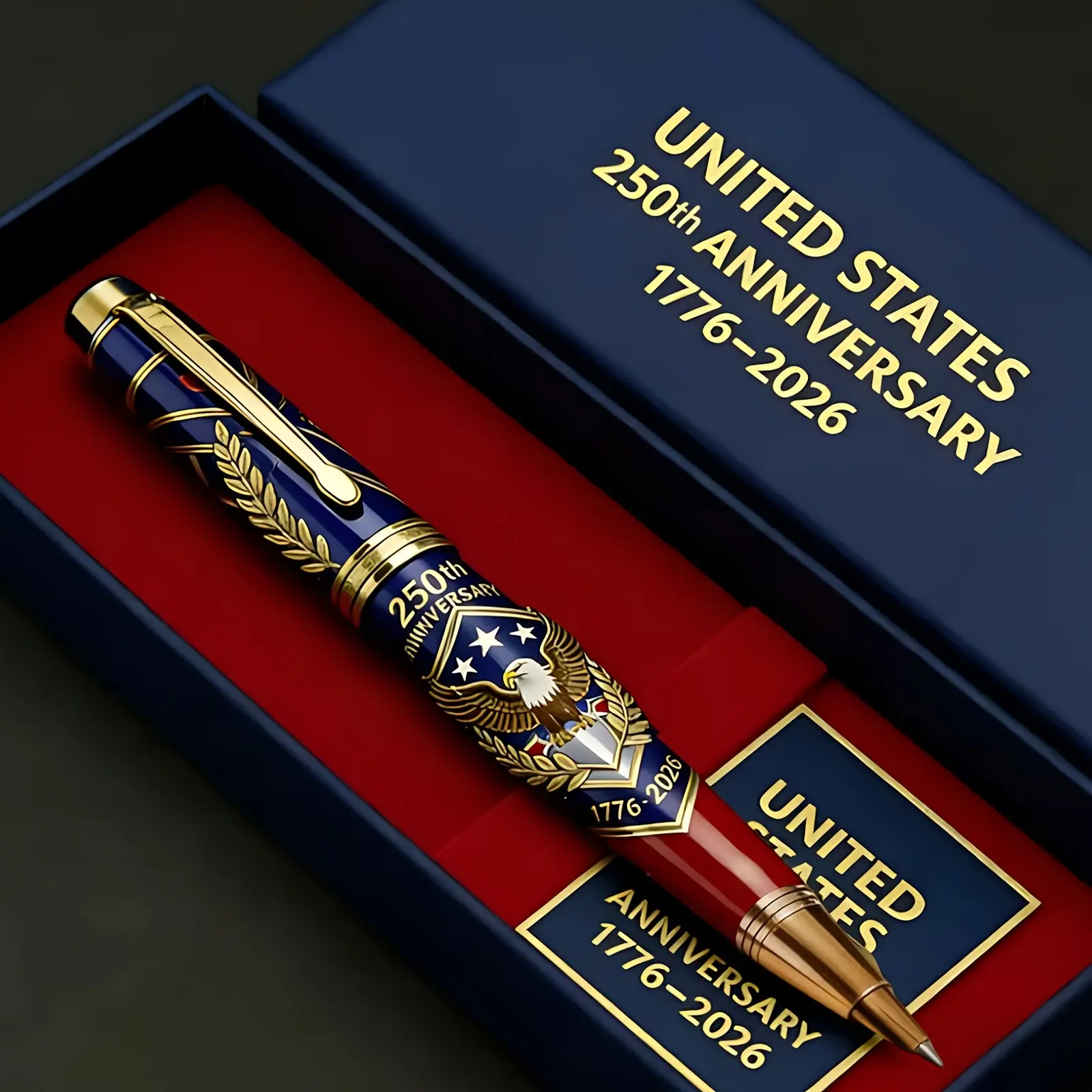 250th Anniversary Metal Commemorative Pen - US Pride Collectible Gift for Patriots, Home Decor Decorative Collections, Us Pride / Nation Pride