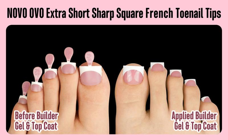 NOVO OVO Extra Short Toe Nail Tips White French Tip BERRY PINK Sharp Square Press On, Soft Gel False Fake Toenail Extension Kit, Need Apply Top Coat Buider Gel Nail Glue, Salon DIY x 16 Sizes 224 Pcs【NO GLUE & TOP COAT INCLUDED】 NOVO OVO Extra Short Toe Nail Tips White French Tip BERRY PINK Sharp Square Press On, Soft Gel False Fake Toenail Extension Kit, Need Apply Top Coat Buider Gel Nail Glue, Salon DIY x 16 Sizes 224 Pcs【NO GLUE & TOP COAT INCLUDED】