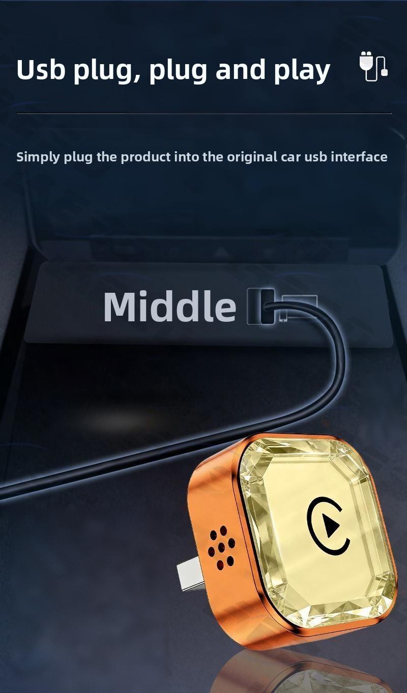 2026 New Smart two-in-one in-car connectivity box Wireless CarPlay Adapter - iPhone & Android Compatible with Fast No-Delay Link, Hands-Free Calling holiday gifts decor cool cover Car Gadgets car stuff car  Decoration Automotive Interior accessories car