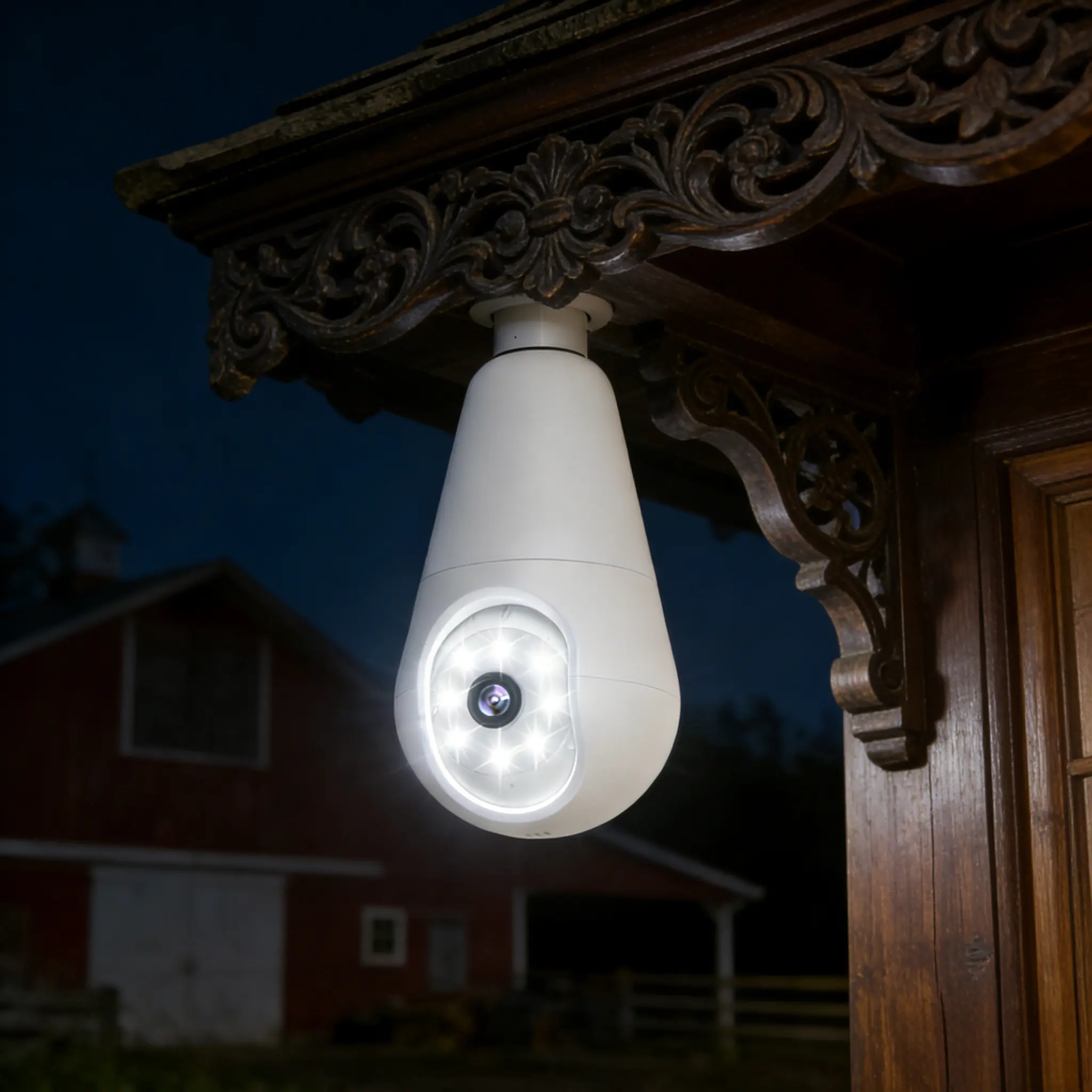 ISUNMEA Dual-Use Light Bulb Security Camera, 3MP 2048p Resolution, 5G&2.4GHz WiFi, 360° Wireless, Motion Detection, 2-Way Talk, Color Night Vision, Siren Alarm, Alexa-Compatible, Indoor Outdoor Home Use