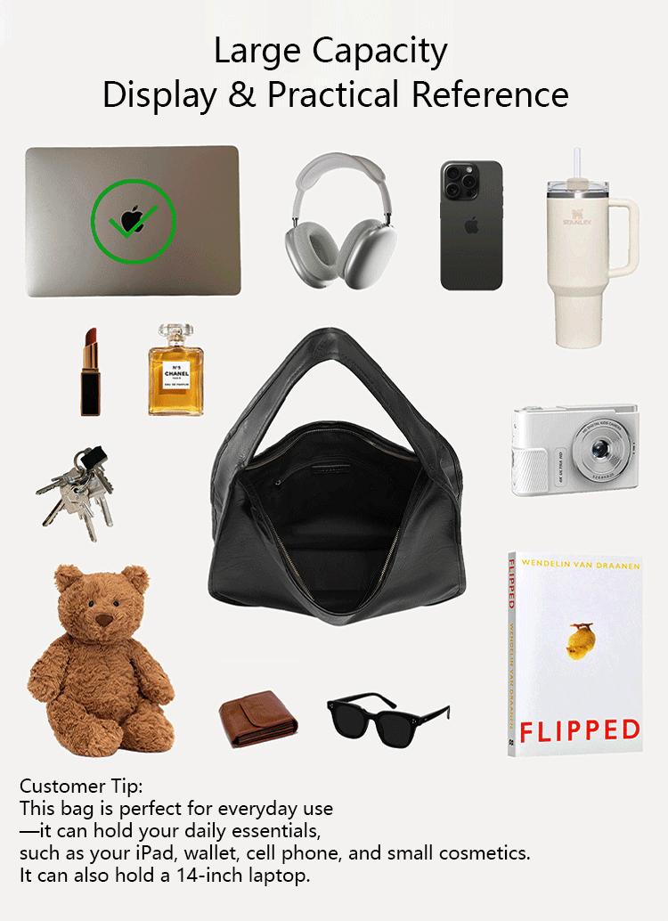 NEWBELLA Luna Pro Shoulder Bag in PU Leather - Sleek Solid Color Top Handle Bag with Zipper Closure for School & Commute - 48x12x44 cm dealsforyoudaysFallFreshness