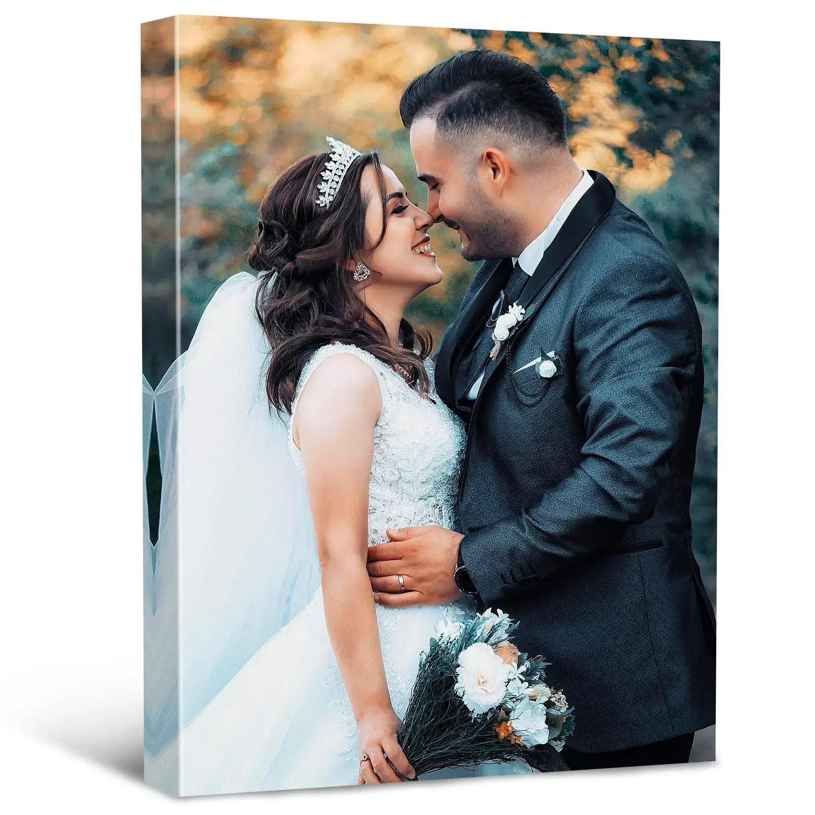 Custom Pine Wood Framed Photo Art - Personalized Printing Couples Gift, Bedroom-Ready Wall Accent, Memory on Display Wall Decor Pictures for Home Souvenir