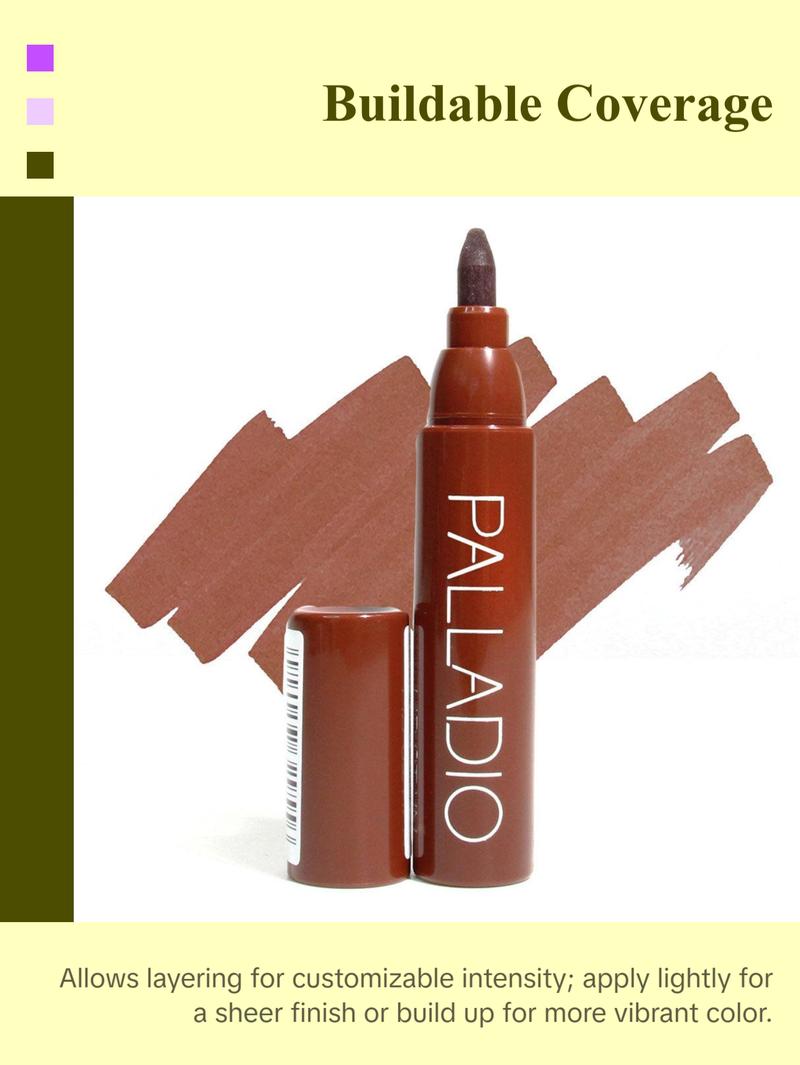 Palladio Lip Stain, Hydrating and Waterproof Formula, Matte Color Look, Longlasting All Day Wear Lip Color, Smudge Proof Natural Finish, Precise Chisel Tip Marker Palladio Lip Stain, Hydrating and Waterproof Formula, Matte Color Look, Longlasting All Day Wear Lip Color, Smudge Proof Natural Finish, Precise Chisel Tip Marker