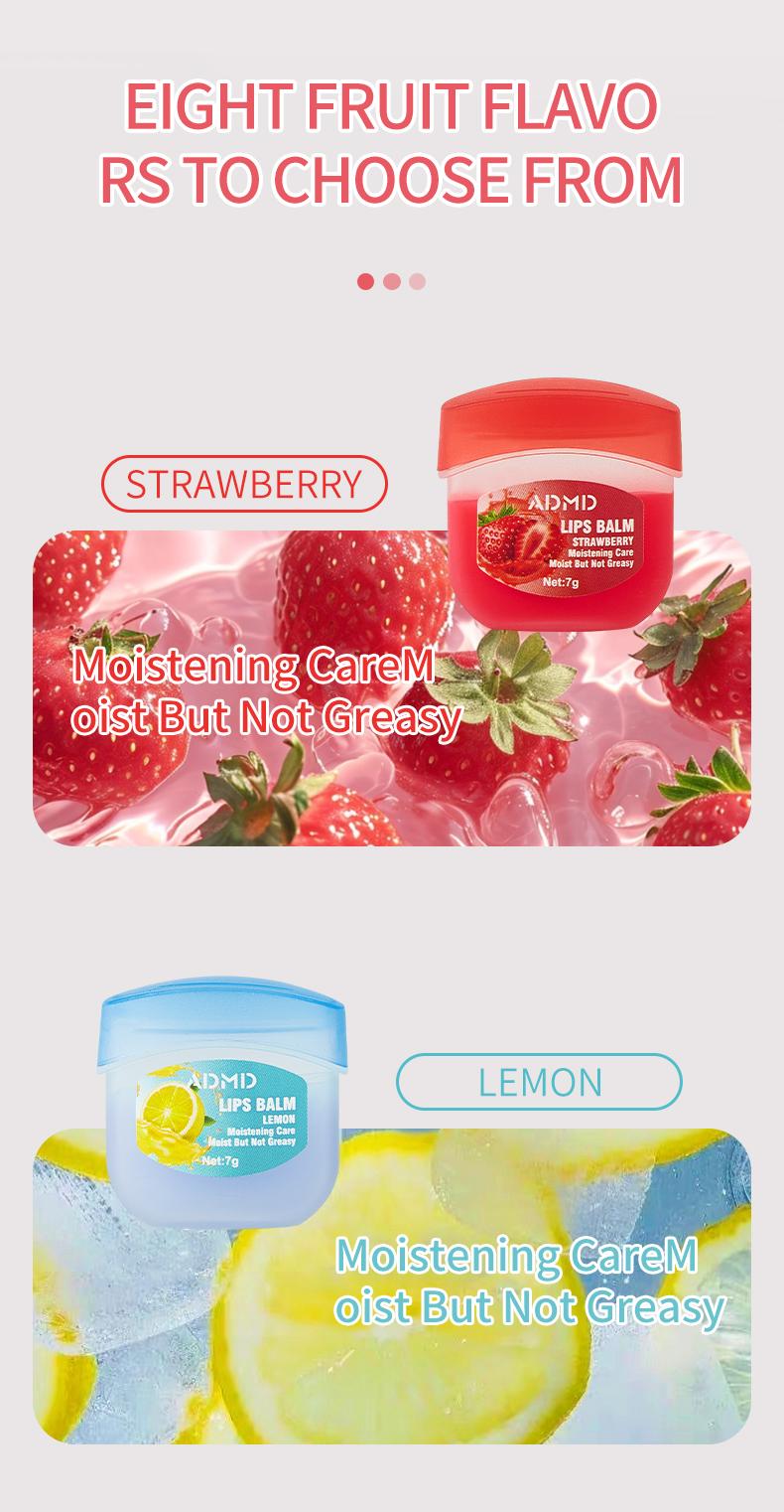 8pcs Fruit-Flavor Lip Balm Gift Set Natural Moisturizing Long-Lasting Hydration Assorted Fruit Scents