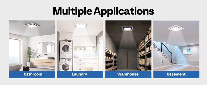 VIVOHOME Bathroom Exhaust Fan with Light, 165 CFM Ceiling Ventilation Fan, 3-Color Adjustable LED (3000K/4500K/6500K), 4" Duct Mount for Shower & Home Use VIVOHOME Bathroom Exhaust Fan with Light, 165 CFM Ceiling Ventilation Fan, 3-Color Adjustable LED (3000K/4500K/6500K), 4" Duct Mount for Shower & Home Use