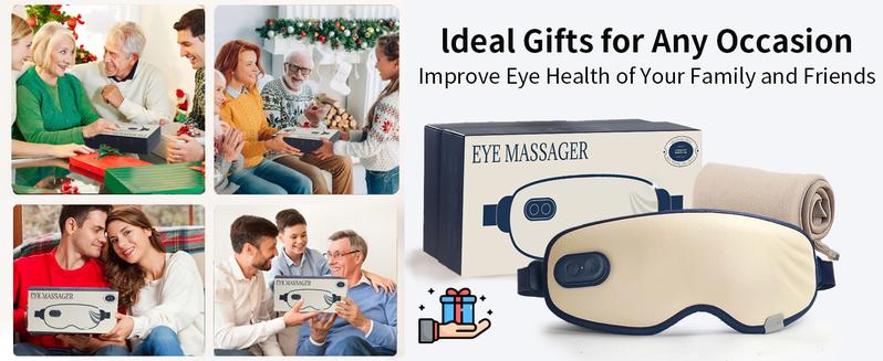 Eye Massager with Heat, Valentine's Day for Women Men Her Him, Heated Eye Mask for Dry Eyes, Migraine Relief, Strain Relief, Improve Sleep Gifts for Mom Dad