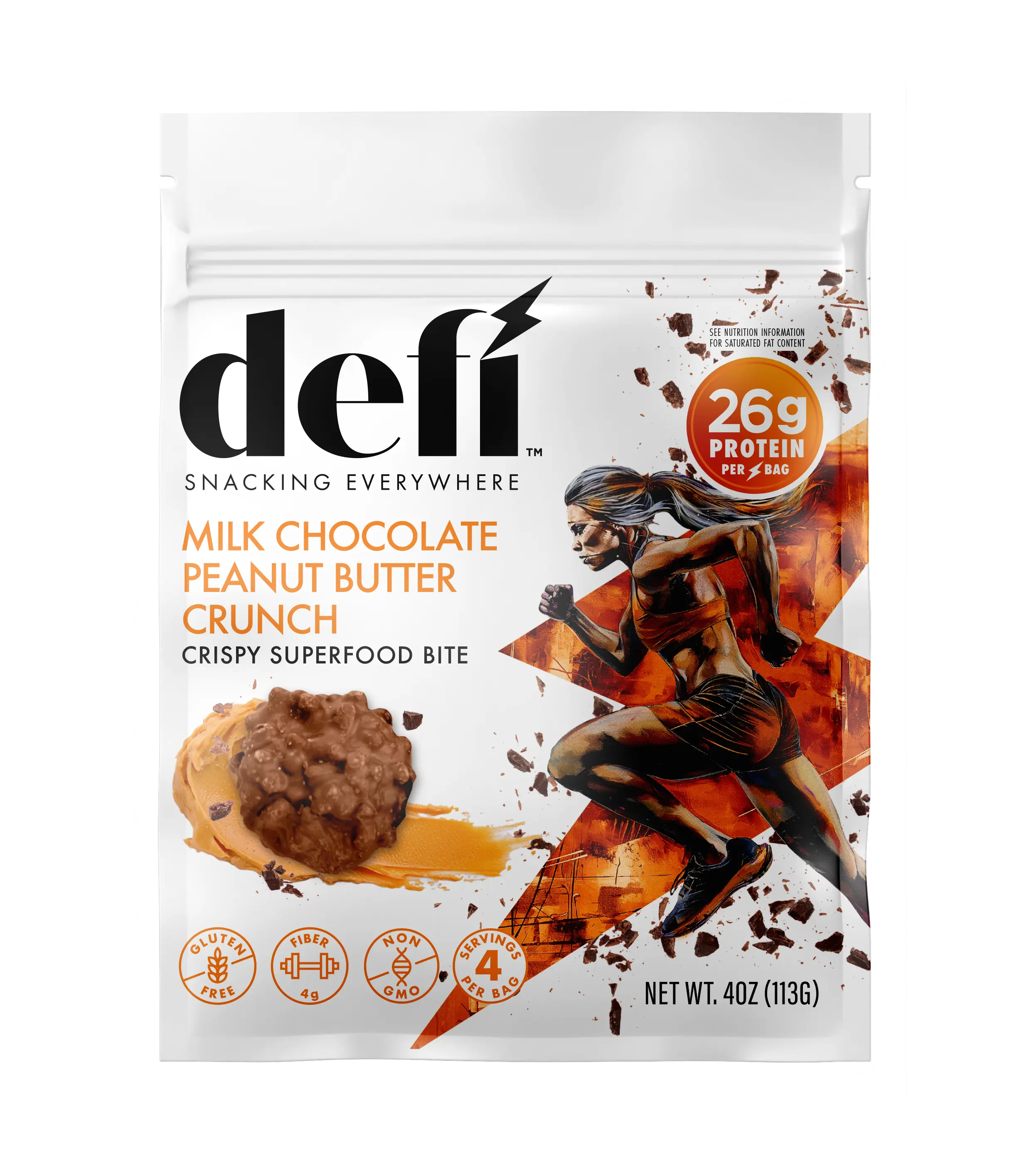 DEFI Milk Chocolate Peanut Butter Crunch Crispy Superfood Bite
