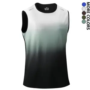 Men’s single-pack gradient-color tank top featuring a crew neck and made from comfortable, breathable fabric—ideal for workouts, outings, casual wear, and beach vacations.