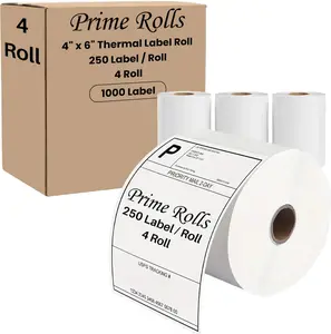 4” x 6” Direct Thermal Shipping Labels – 1000 Labels (250 per Roll, 4 Rolls) Permanent Adhesive, Smudge-Resistant – Compatible with Zebra, Rollo & Similar Printers (Not for DYMO)