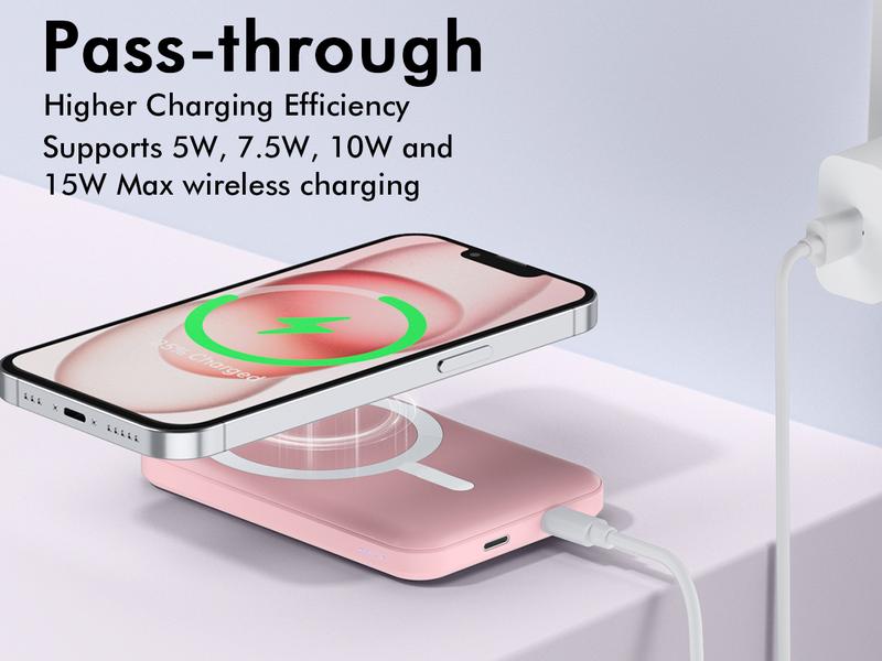 Podoru MagSafe Battery Pack, 5000mAh Magnetic Wireless Power Bank, Fast Charging Portable Charger for iPhone 17/16/15/14/13/12 All Series Podoru MagSafe Battery Pack, 5000mAh Magnetic Wireless Power Bank, Fast Charging Portable Charger for iPhone 17/16/15/14/13/12 All Series