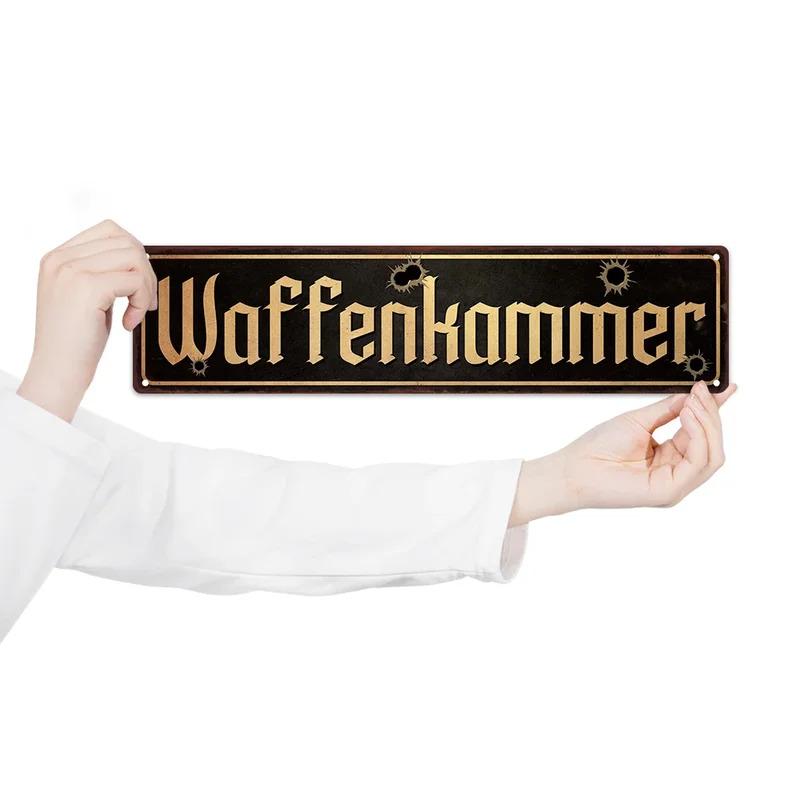 Support customization based on provided images D Flat pc German Vintage Metal Road Sign, Waffenkammer, Signpost Decoration for Home Farmhouse Garage Man Cave Tool Room