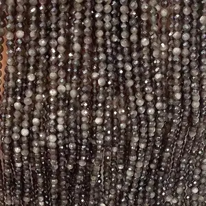 Natural Silver Obsidian Beads Faceted Gemstone Loose Beads 39CM Length for DIY Jewelry Making Bracelet Necklace 15.5inch Semi-Precious Jasper Beads Handmade Gift