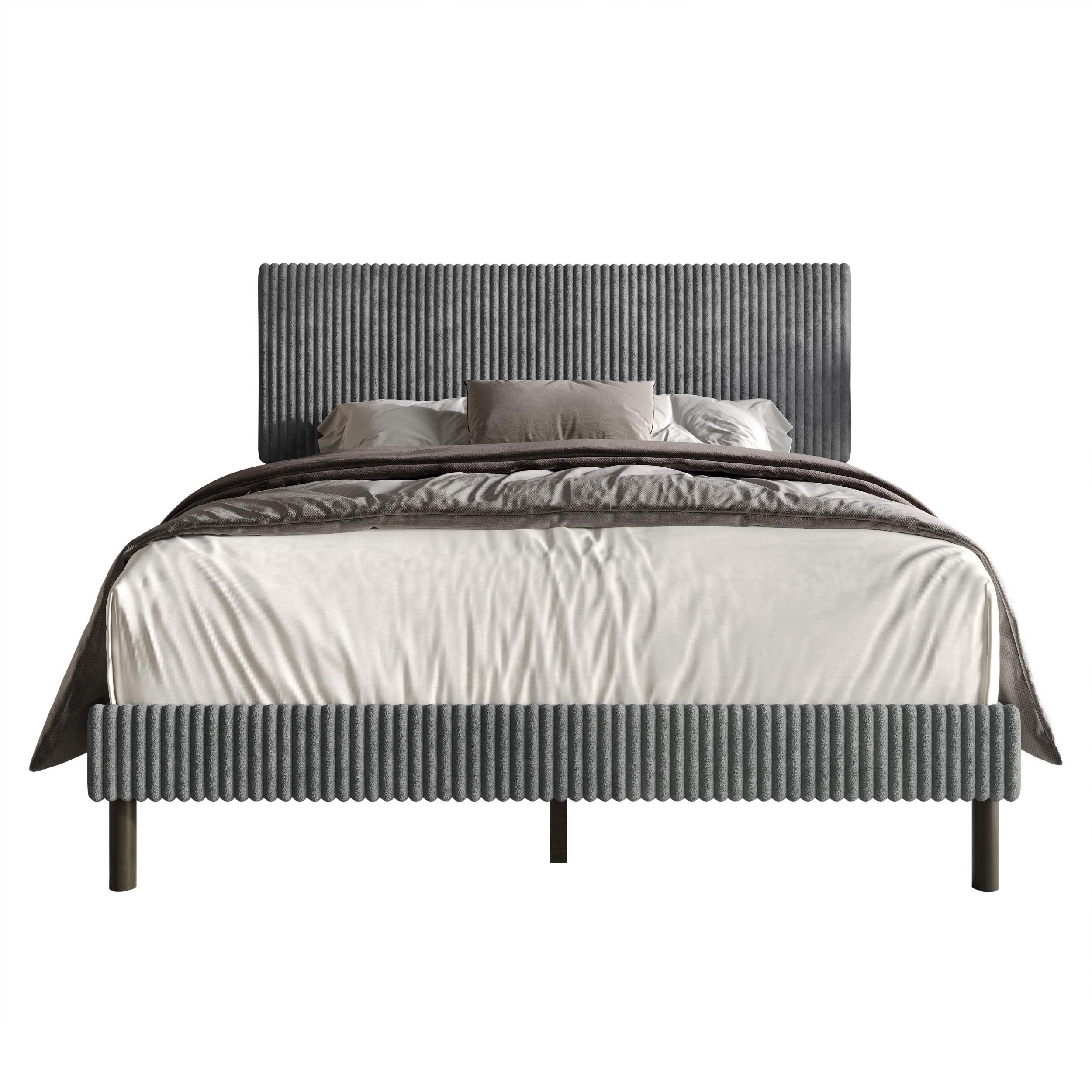 Favorer Osceola Upholstered Panel Bed, Box Spring Require, Comfortable and Stylish Design - Available in Multiple Sizes