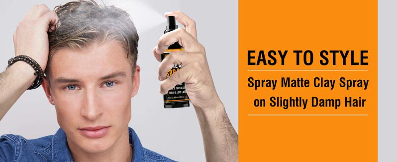 Matte Clay Spray Hair Texturizing & Volumizing Spray- Mens Hair Product Clay Texture Spray Lightweight Clay Hair Spray Incease Volume Brush Gel