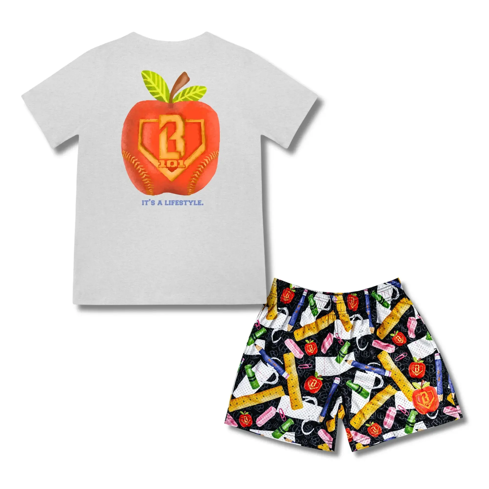 Baseball Lifestyle 101 - First Day Fresh Back to School Set | Youth & Adult Tee & Mesh Shorts