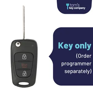 Brand New Aftermarket 3-Button Remote Key with Lock, Unlock, Panic for Select Kia Vehicles (KIA-3B-1ATX-FLP)