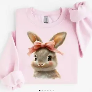 Easter Bunny Sweatshirt, Retro Easter Sweater, Coquette Bow Bunny Sweaters, Easter Bunny Top, Cute Rabbit Easter Day Gift, Bunny Sweatshirts