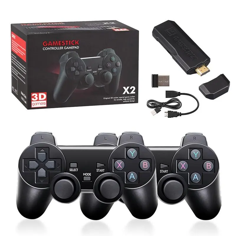 Retro Stick X2 Home Video Game Console, 2 Controllers Included, Preloaded Classic Games