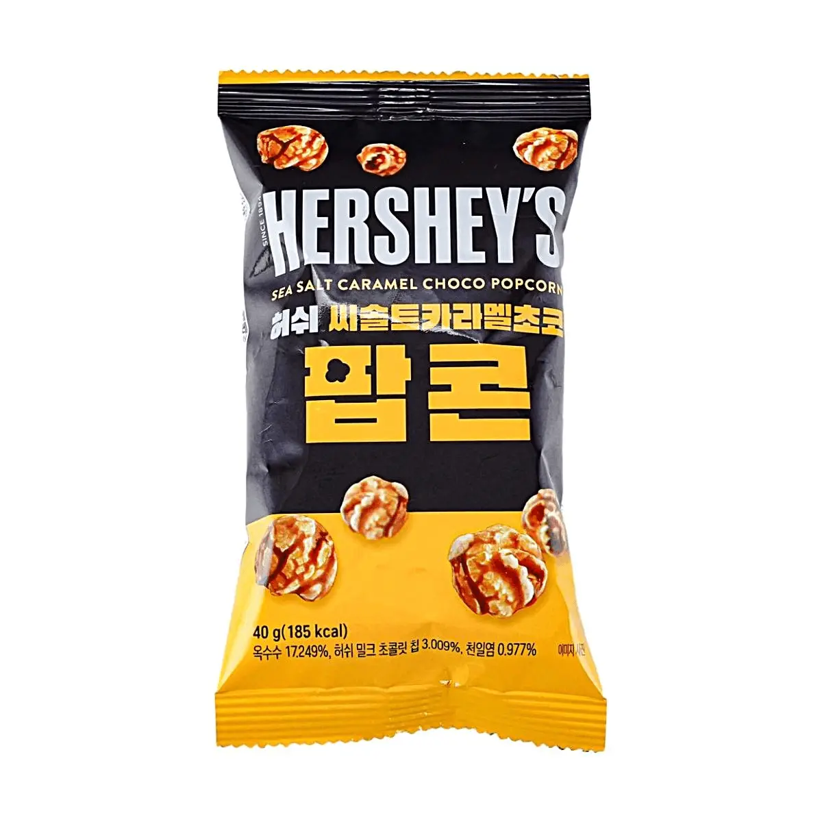 HERSHEY'S Korea Sea Salt Caramel Chocolate Popcorn 40g - Salty Sweet Snack, Korean Import
