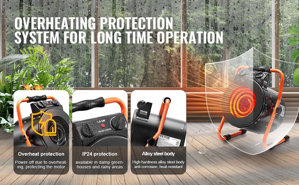 VEVOR Greenhouse Heater with Thermostat, TikTokShopBlackFriday, 1500W PTC Fast Heating with Overheat Protection, 3-Speed Setting Tent Heater, Electric Portable Heater Fan for Green House, Flower Room, Greenhouse lights VEVOR Greenhouse Heater with Thermostat, TikTokShopBlackFriday, 1500W PTC Fast Heating with Overheat Protection, 3-Speed Setting Tent Heater, Electric Portable Heater Fan for Green House, Flower Room, Greenhouse lights
