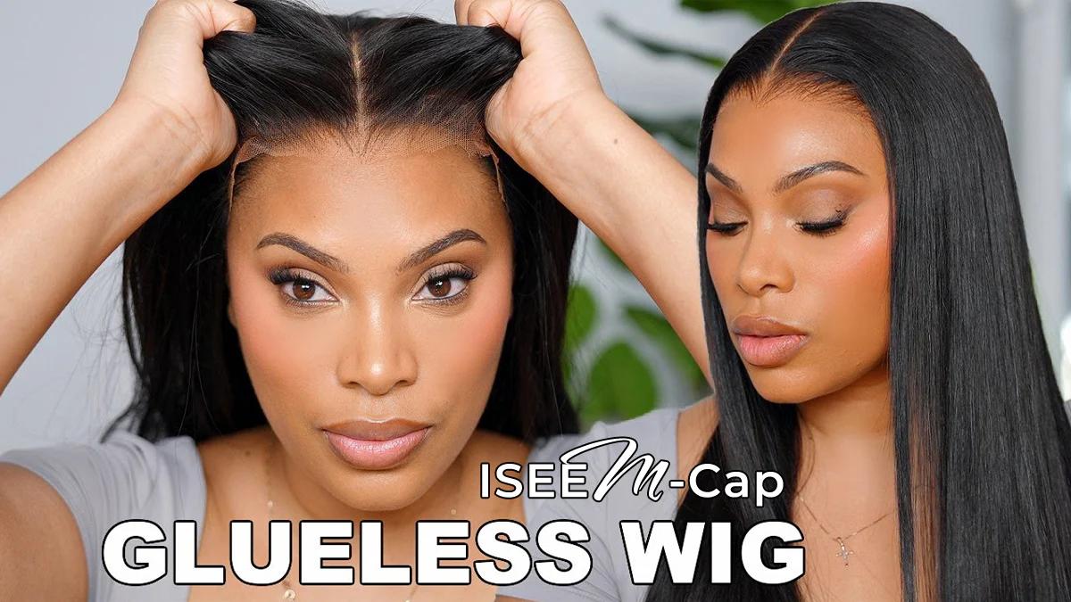ISEE HAIR 250% Wear Go 9*6 M-cap Straight Glueless Wigs Human Hair HD Lace Front Wigs 180% & 250% Pre Plucked Tiny Knots Yaki Straight Glueless Human Wigs Beginners Friendly Adjustable Red Elastic Band#SoHoChic #TikTokShopBackToSchool