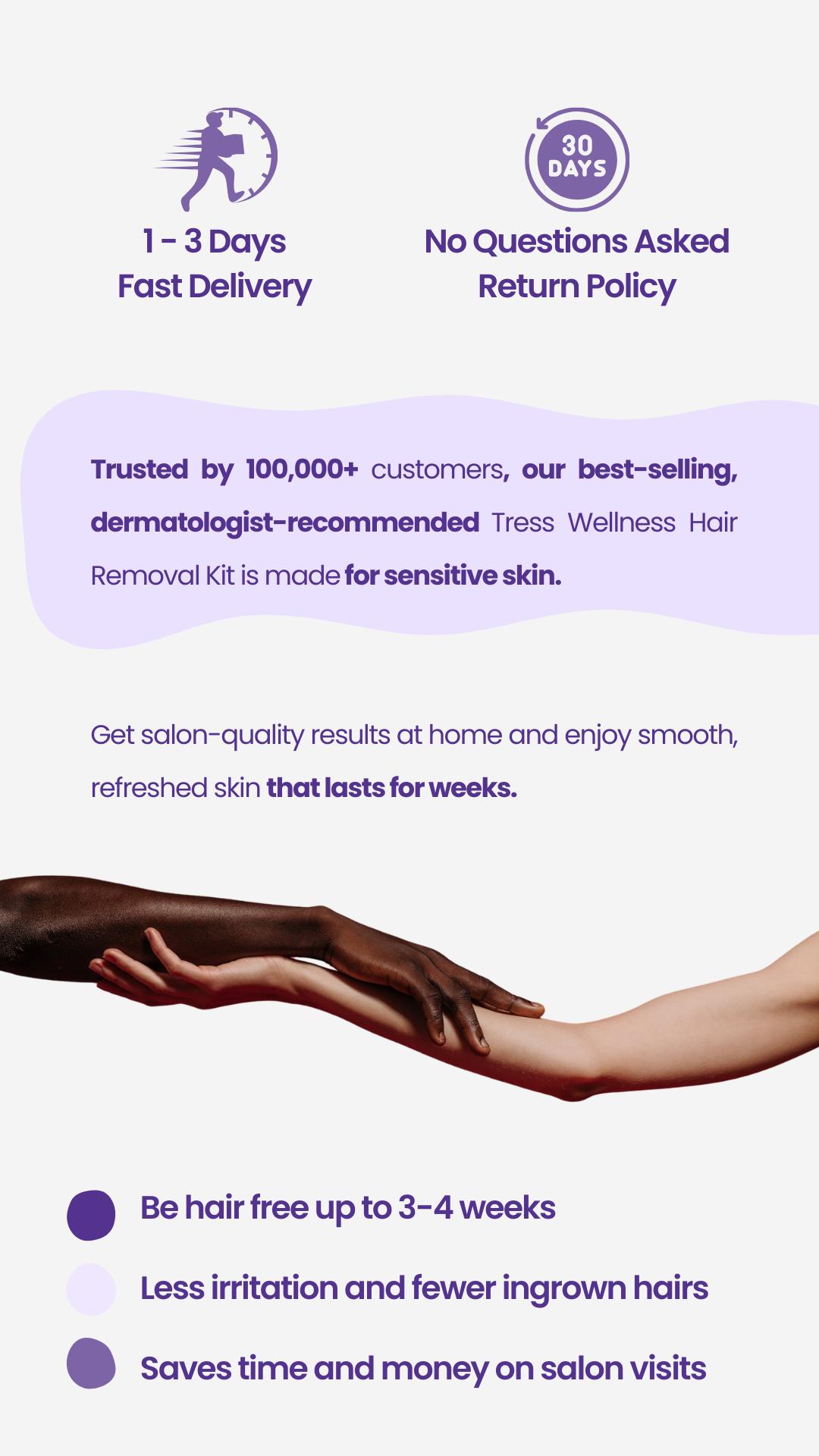 Complete Waxing Kit Set by Tress Wellness | Safe for Full Body Waxing | Armpit, Face, Legs, Brazilian and Bikini Waxing at home | At Home Waxing Kits for Women & Men | Sensitive Skin | Body Care | Waxing Hair Removal Hypoallergenic Wax Beads Hard Wax Kit