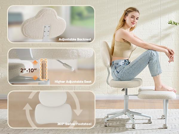 Pinmoco Mountain-Shape Ergonomic Cross Legged Chair with Wheels, Meditation Chair, ADHD Chair for Adults, Wider Height Adjustable Backrest and Seat, Yoga Office Chair