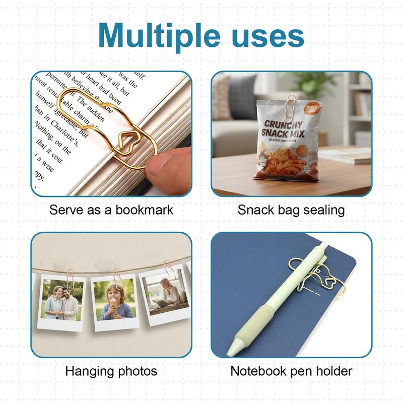BMTWE Heart-Shaped Paperclip-Shaped Metal Pen Clip 10 PCS Portable MultiFunctional for Notebook Book Journal Magazine Office School Stationery Item BMTWE Heart-Shaped Paperclip-Shaped Metal Pen Clip 10 PCS Portable MultiFunctional for Notebook Book Journal Magazine Office School Stationery Item