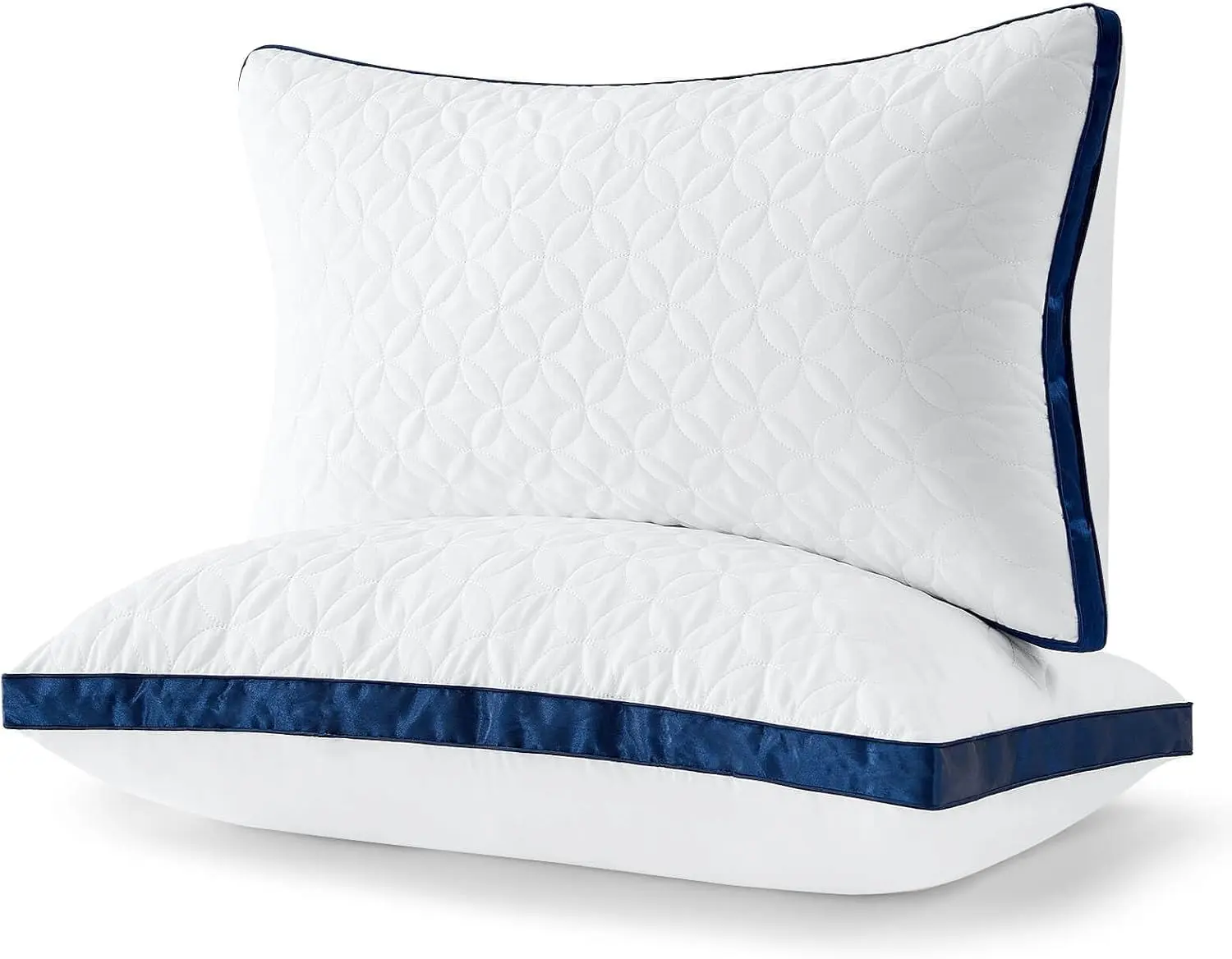 2-Pack Cooling Hotel Luxury Pillows for Sleeping, Stay Cool Supportive Breathable Down-Alternative Gusset Standard Pillows with Hybrid Memory Foam for Back/Side Sleepers