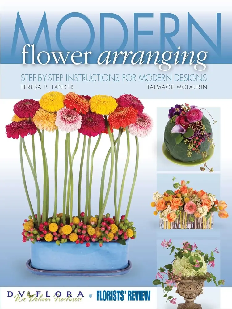 Used Paperback Book - Modern Flower Arranging: Step-By-Step Instructions for Modern Designs by Florists Review (2013 Edition, English, Good Soft Covers, Full Color Design, Illustrations), 128 Pages