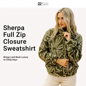 BILLABONG All The Time Sherpa Half Zip/Full zip Sweatshirt Women's Casual Long Sleeve Cozy Pullover Clothes for Daily Wear