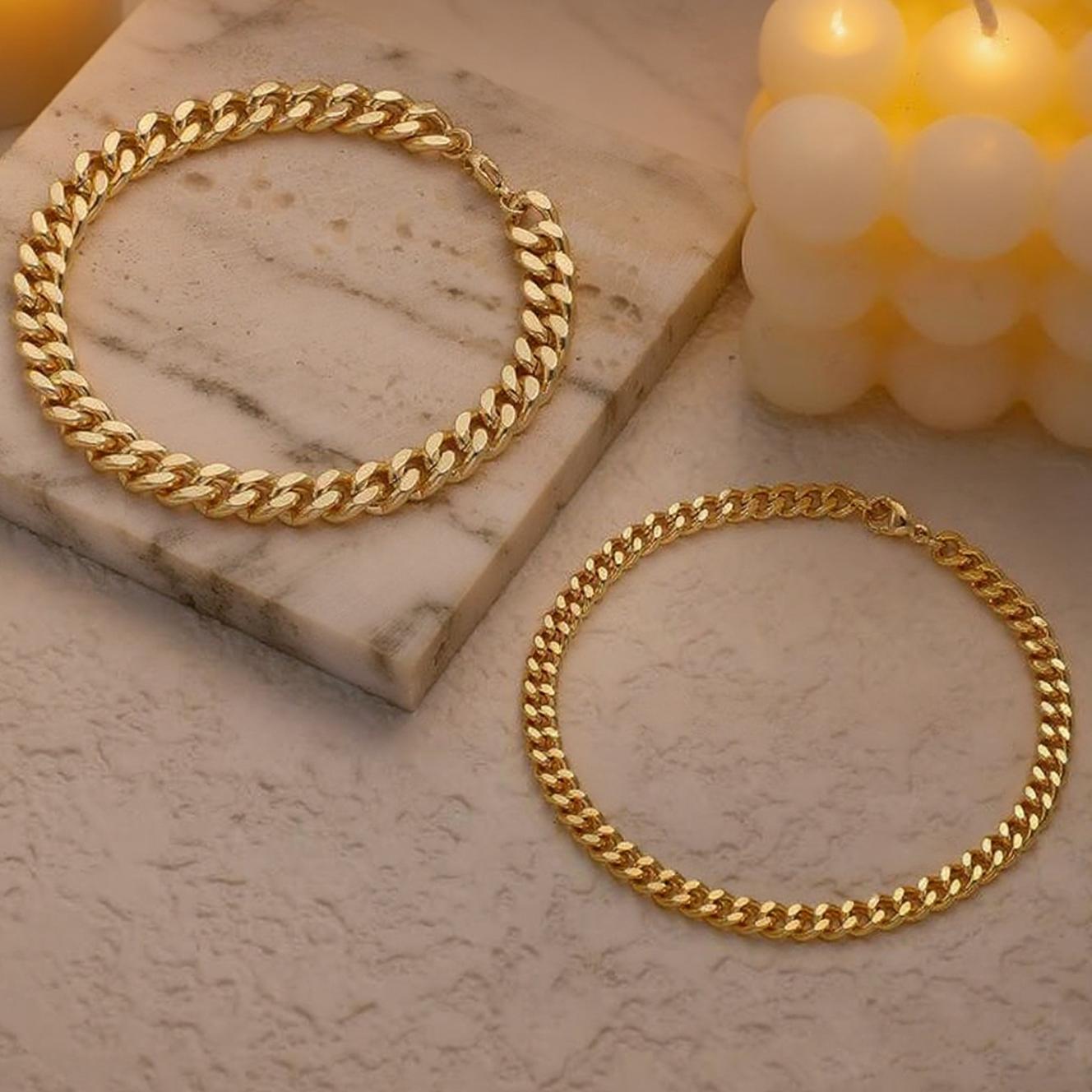 Ankle Bracelets For Women Waterproof Chunky Cuban Link Chain Anklet Set Non Tarnish Elegant Fashion Accessories Jewelry Gift