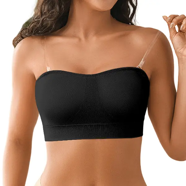 Deangelmon Invisible Backless Strapless Bra - Wireless Bandeau Bra with 360° Silicone Grip, All-Day Stay, Seamless Comfort for Off-Shoulder Dresses, Wedding Party Essential